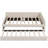 Queen Size Upholstered Platform Bed with USB Ports & Twin Trundle, Linen Fabric, Beige-118661074