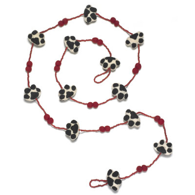 Paw Garland- Cream, Red, Black