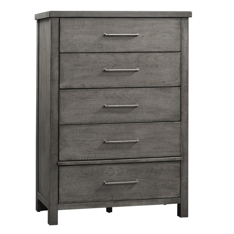 Commode 5 tiroirs Bettee, Gris