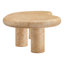 Table basse d'extérieur texturée en travertin Elowen