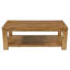 Table basse en bois massif avec tablette ouverte, table de salon rectangulaire Farmhouse pour le salon