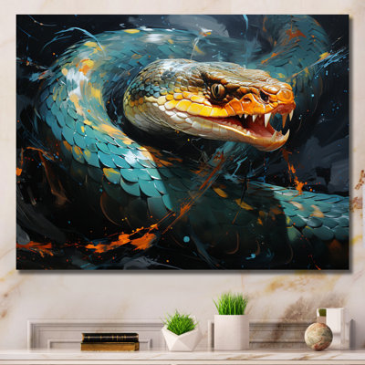 Emerald Snake Intertwining - Reproduction d'art mural animaux