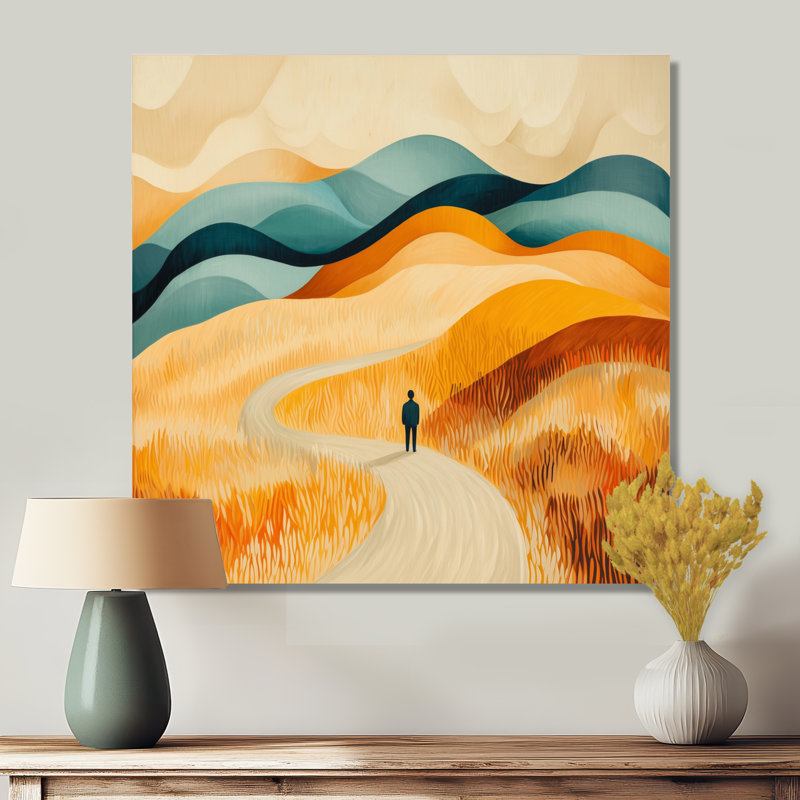 «Alone In The Prairies In Autumn II», impression sur métal de paysages, prairies, H 29 po x l 29 po
