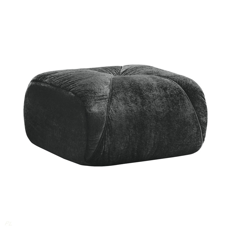 Modern Ottoman Velvet, Black