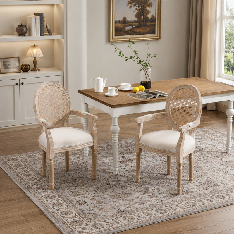 Chaise de salle à manger rembourrée French Vintage