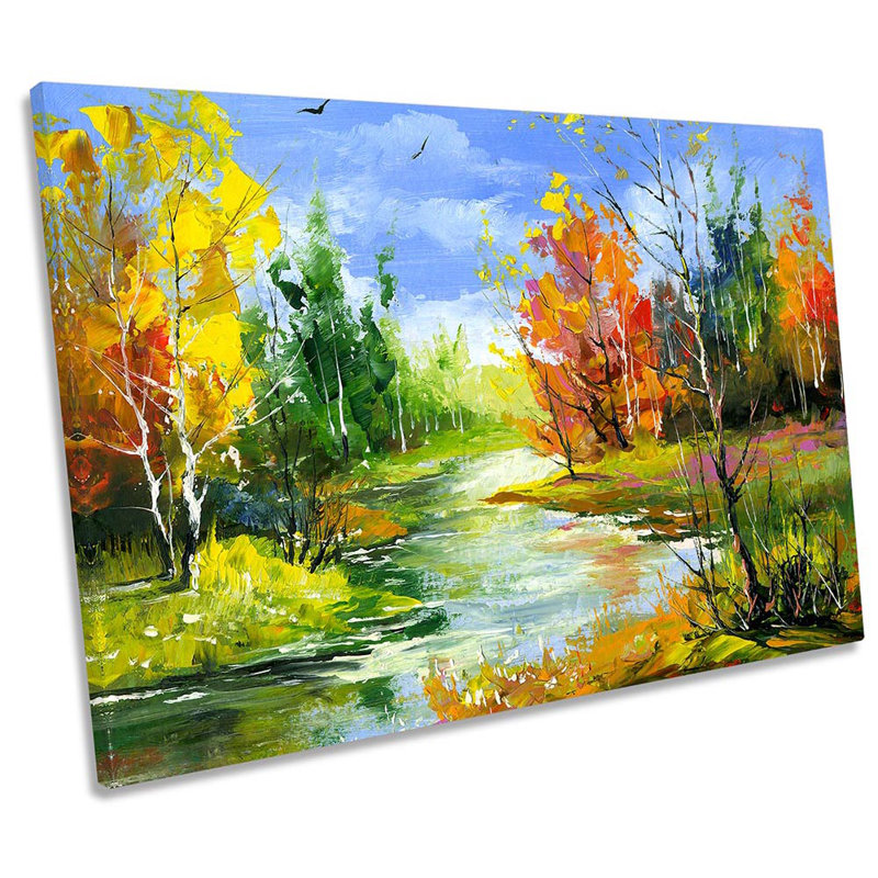 Abstract Landscape Countryside - Wrapped Canvas Print, 30.5cm H x 45.7cm W
