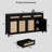 Ciauna 63'' W Rattan Sideboard Cabinet with 3 Storage Drawers Adjustable Shelf-1280244657