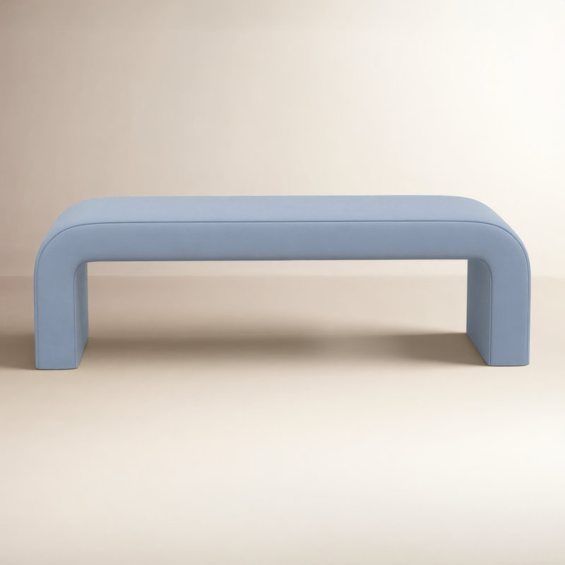 Barley Upholstered Bench, Classic Ocean Velvet