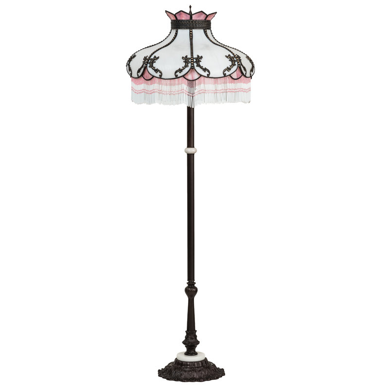 Greenbriar Oak Floor Lamp, White/Beige