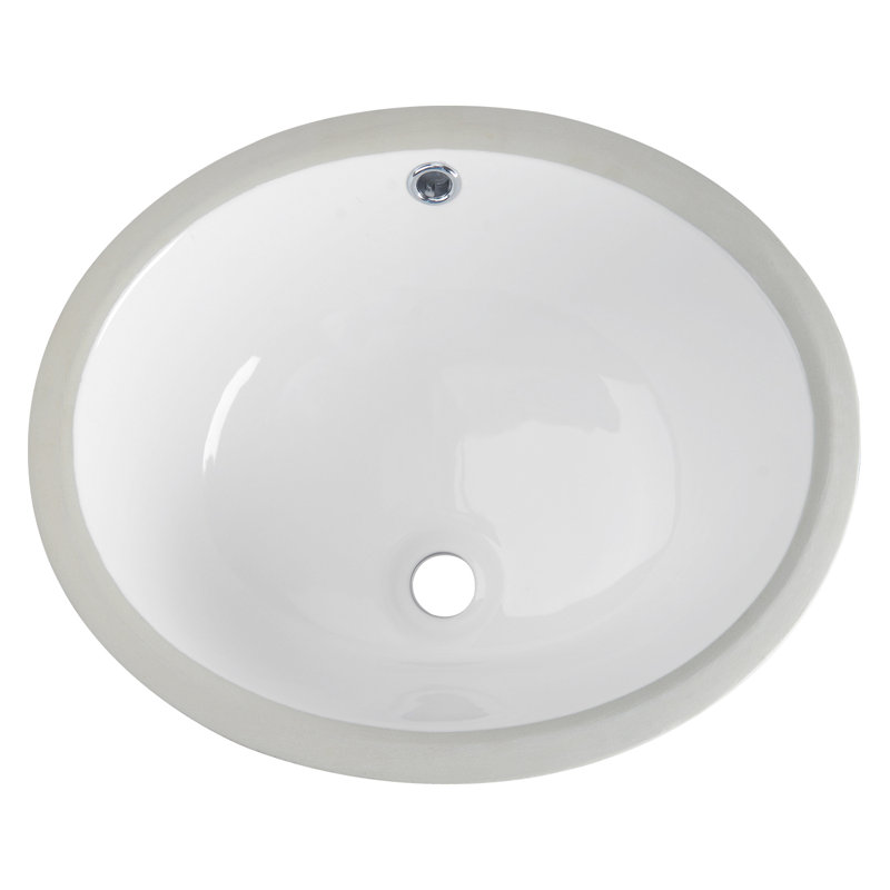 Lavabo de salle de bain ovale encastré en porcelaine vitreuse avec trop-plein DeerValley Liberty 17 "X 14"