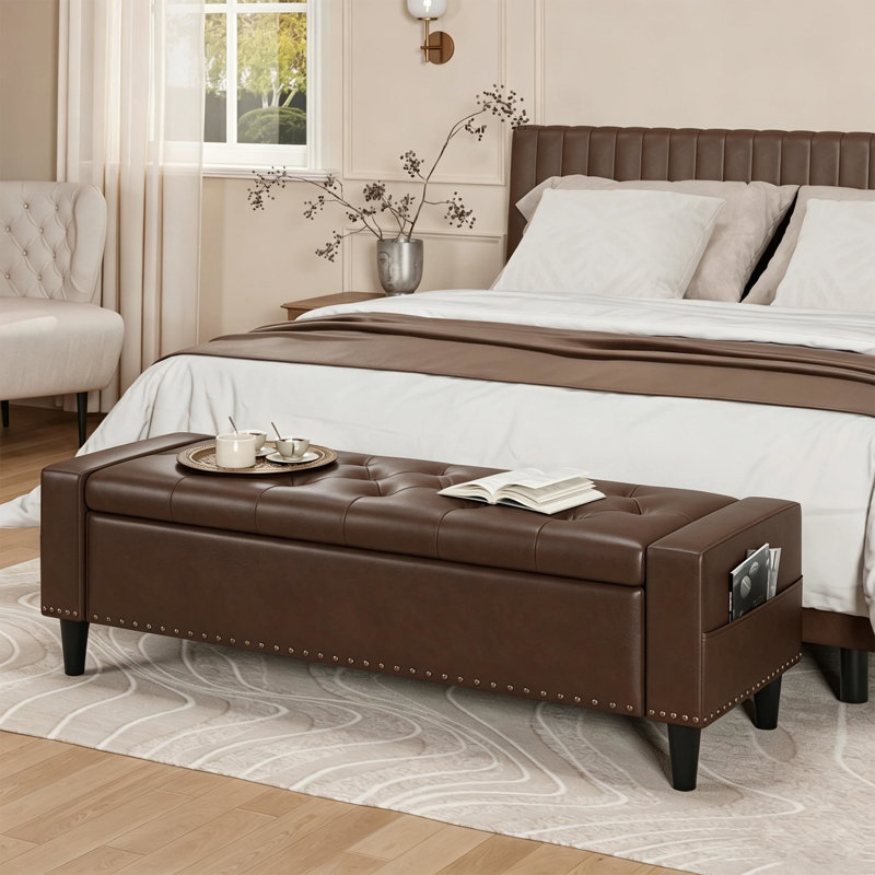 Banc avec repose-pieds 60 po, Chocolate