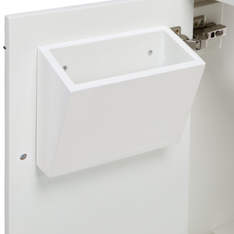 Gracie 24'' Single Bathroom Vanity with Top, Satin White, Calacatta Quartz/Widespread Faucet Mount