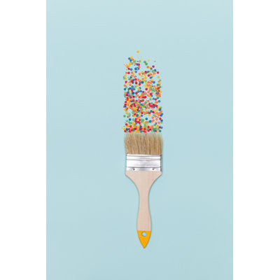 Paintbrush And Confetti by Goodmoments - Wrapped Canvas Print