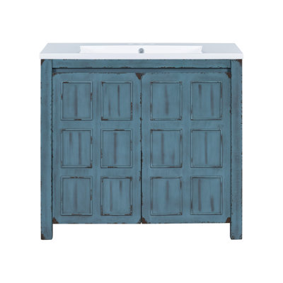 Meuble-lavabo exquis avec détails faits à la main et beaucoup de rangement