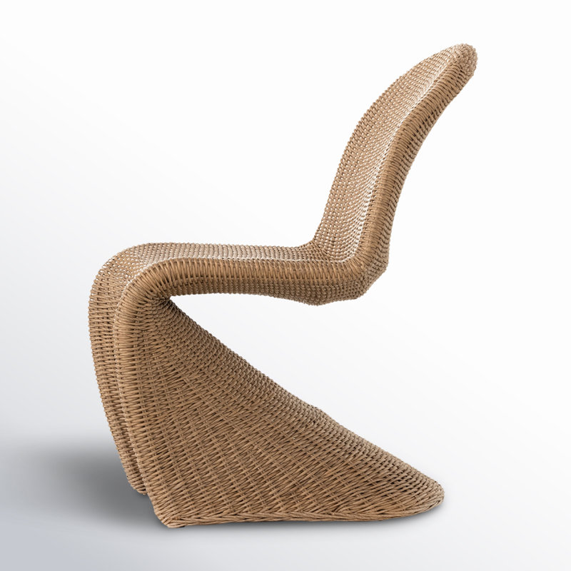 Daughtery Wicker Dining Side Chair, Vintage Natural