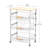 4-Tier Pull-Out Metal Storage Cart with Wooden Top, Sliding Baskets, Handle, and Rolling Wheels