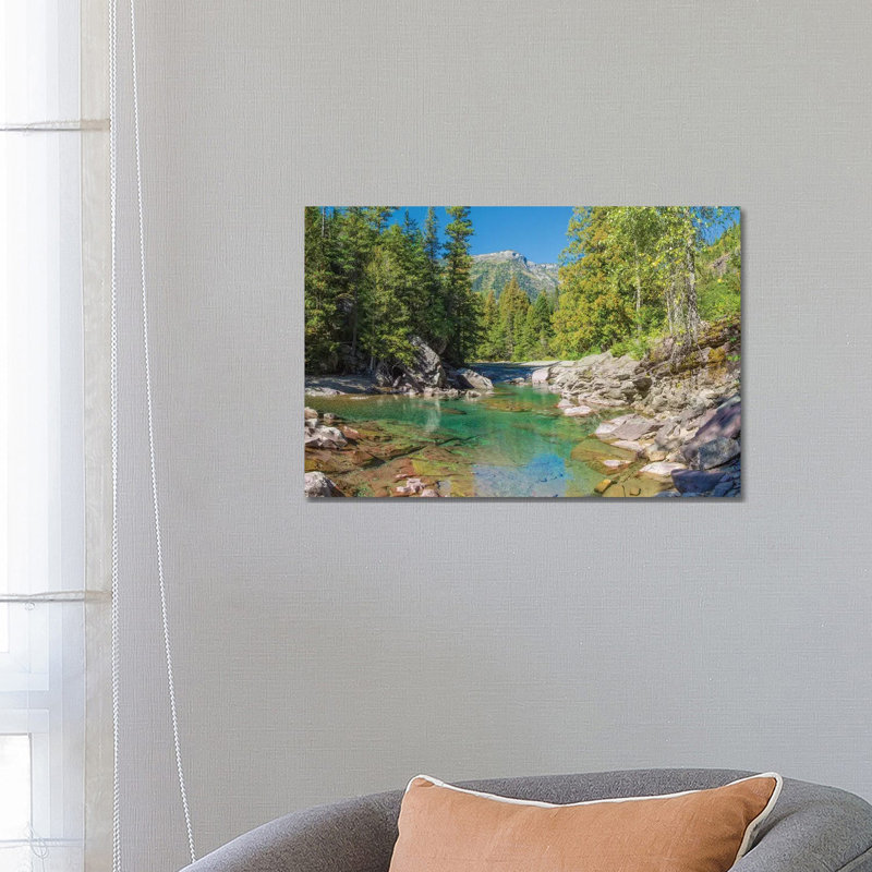 Mcdonald Creek Along Going-To-The-Sun Road at Us Glacier National Park, Montana, USA 1 Piece Wrapped Canvas Wall Art