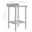 Table de travail de cuisine avec dosseret vidaXL 23,6 po x 23,6 po x 36,6 po en acier inoxydable-128783608