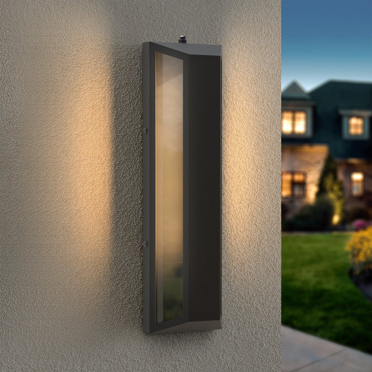1 -Light 16.3''H Iron Led Wall Light with Dusk to Dawn