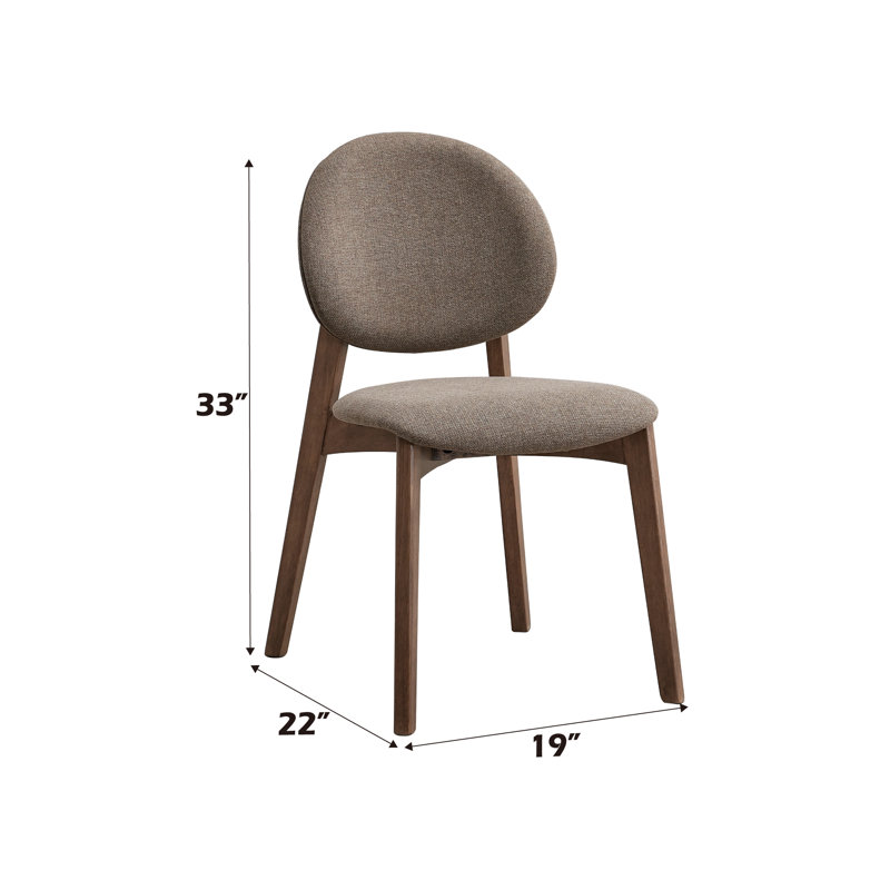 Hadasa Armless Side Chair In Light Grey And Walnut (Set Of 2), Light Brown