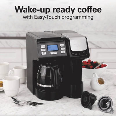 Hamilton Beach® FlexBrew® Trio 2-Way Coffee Maker, Single Serve & Full 12-Cup Pot, Compatible with K-Cup Pods or Grounds
