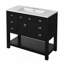 Meuble-lavabo avec lavabo supérieur, armoire de rangement moderne avec 2 portes à fermeture douce et 6 tiroirs, meuble-lavabo simple