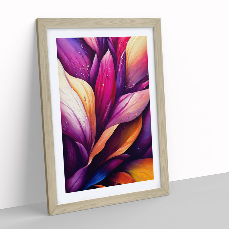 Vibrant Flowers No.5 - Framed Print, 64cm H x 46cm W x 2cm D, Oak Framed