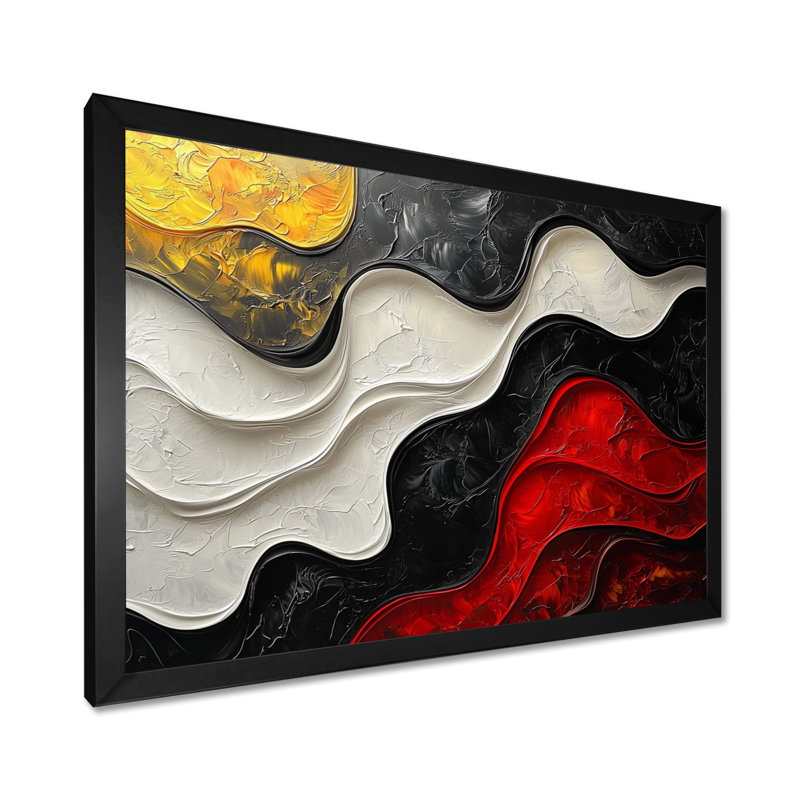 Westrick - Abstract Canvas Art Print, Reproduction encadrée d'une seule photo, Noir, noir, noir, noir, 12" H x 20" W