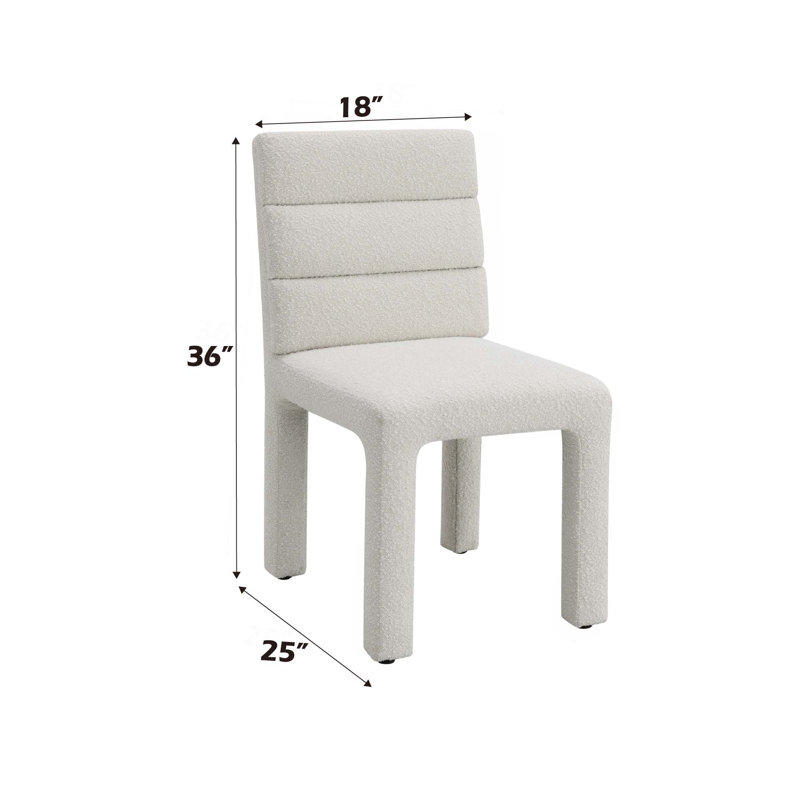 Chaise d'appoint Beige Boucle, ensemble de 2
