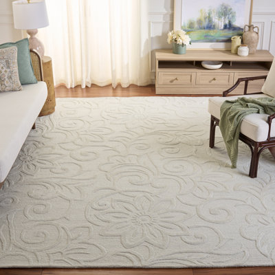 Laine touffetée à la main Glamour Viscose Tapis d'intérieur floral en coton