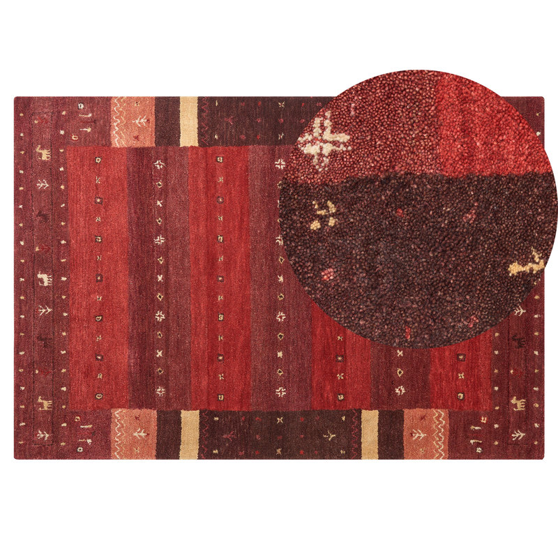 Huchinson Geometric Wool Hand Woven Area Rug, Rectangle 140 x 200cm