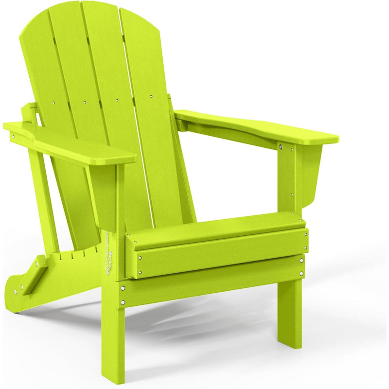 Outdoor Adirondack Chair, Plastic Fire Pit Chair, Weather Resistant Folding Patio Lawn Chair For Outside Deck Garden Backyard Balcony