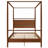 Solid Wood Canopy Bed Frame Four Posters Bed No Box Spring Needed,Full Size,Walnut