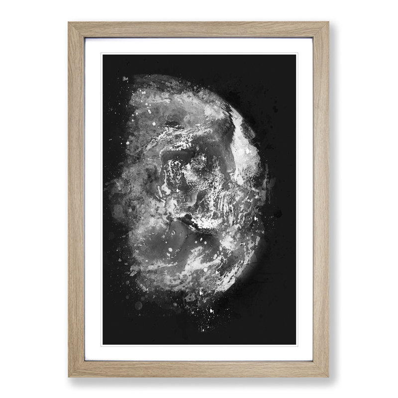 Amazing Image Of Earth - Single Picture Frame Print on MDF, Oak Framed, 33cm H x 24cm W x 2cm D