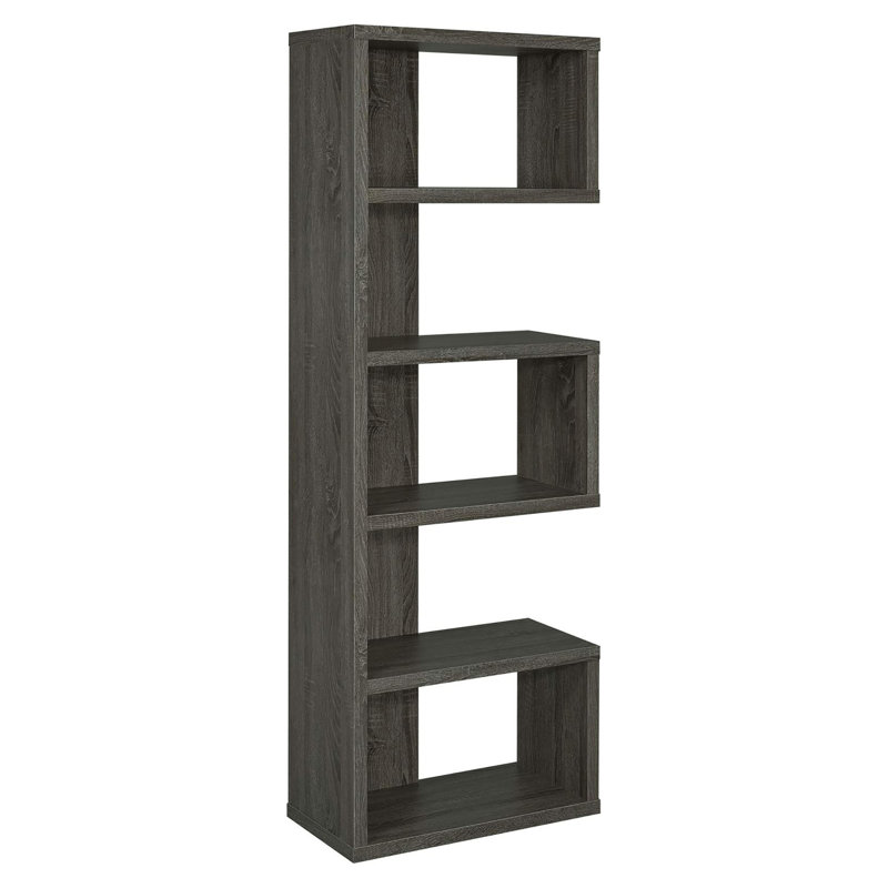 Bibliothèque à 5 tablettes gris patiné