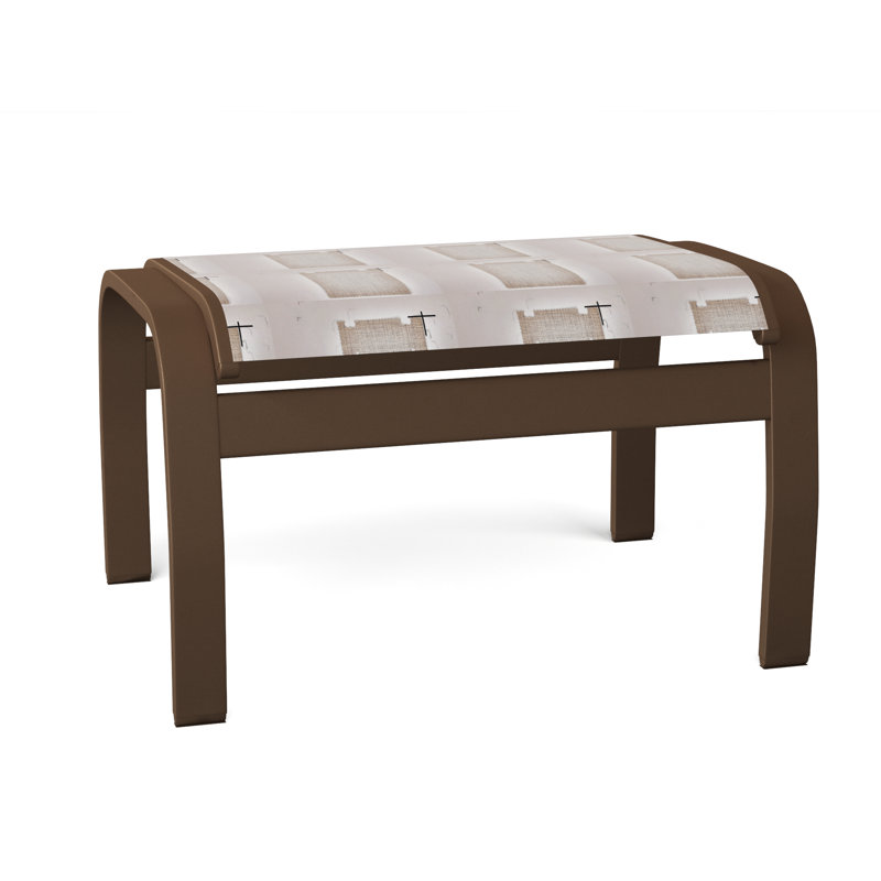 Repose-pieds d'extérieur avec coussin Askar, Désert texturé, Fenouil Augustine Sunbrella®
