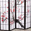 Paravent de 178 cm de haut avec finition noire et magnifiques silhouettes de fleurs de prunier - Apportez intimité, bonheur et chaleur à votre espace grâce à son cadre en bois.