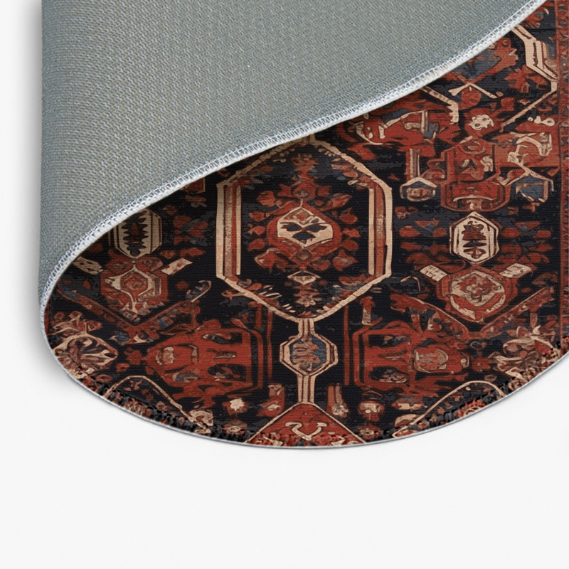 Turkish Brown Indoor and Outdoor Area Rug, Round 5'