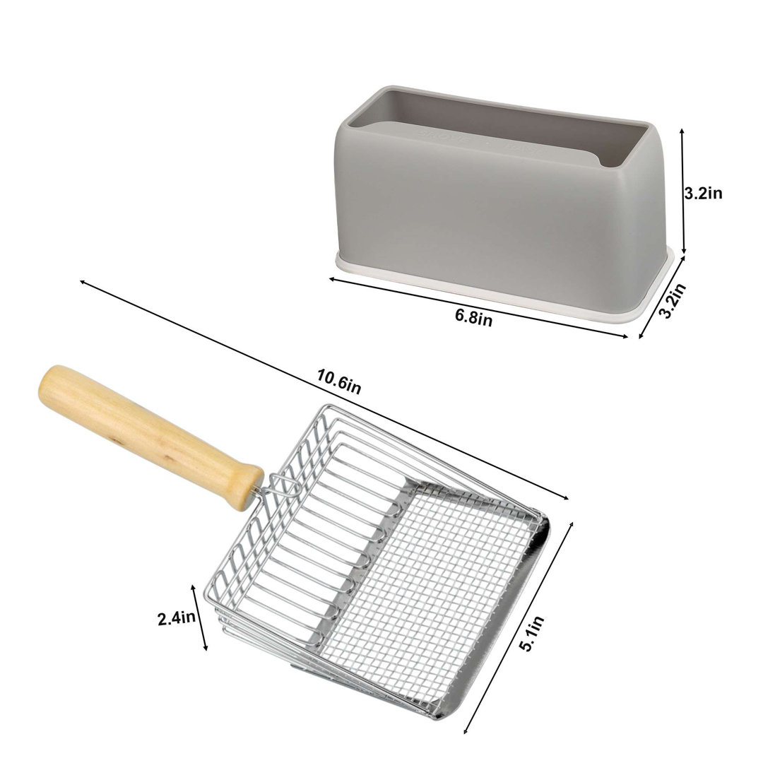 Metal Cat Litter Scoop with Plastic Holder Caddy Gustave