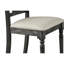 Chaise en lin brun clair et gris patiné (2) - Dossier rembourré, pieds avant en bois, coussin de 2 pièces sans accoudoirs de largeur de 19 po, structure, pieds en bois massif