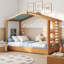 Lit simple avec lit gigogne coulissant et tablettes latérales-133353040