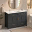 Meuble-lavabo sur pied 48 po avec lavabo, meuble-lavabo autoportant avec portes et tiroirs à fermeture en douceur, beaucoup de rangement-1350996232