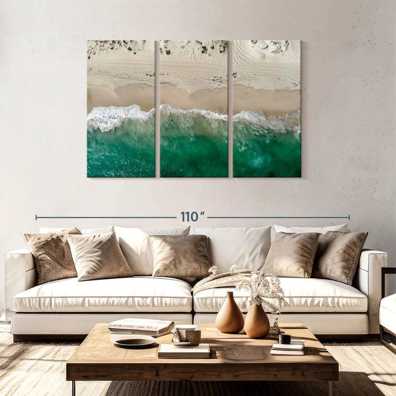 Vue aérienne de Gillard Beach Shore, H 48 po x l 74 po