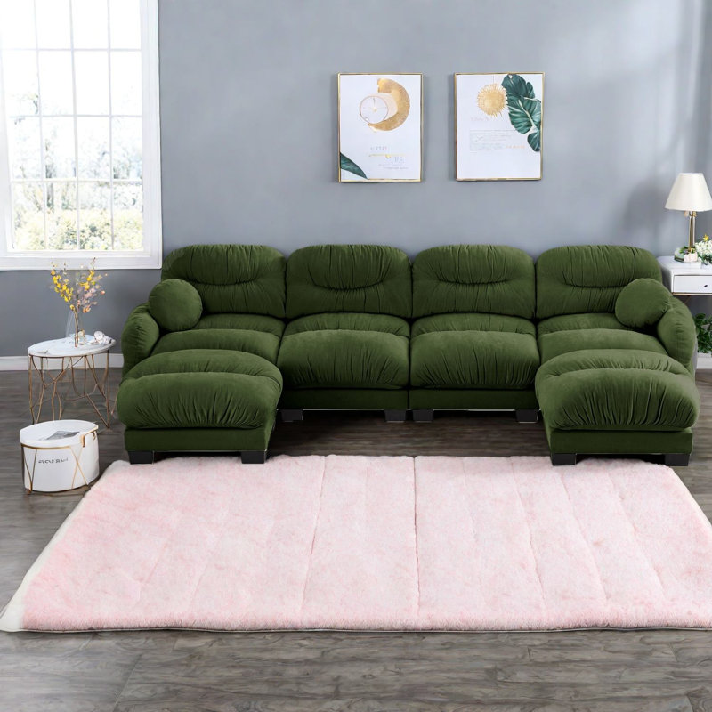 Compression Cozy Chenille Sectionals, Modern U Shaped Sofa For Home