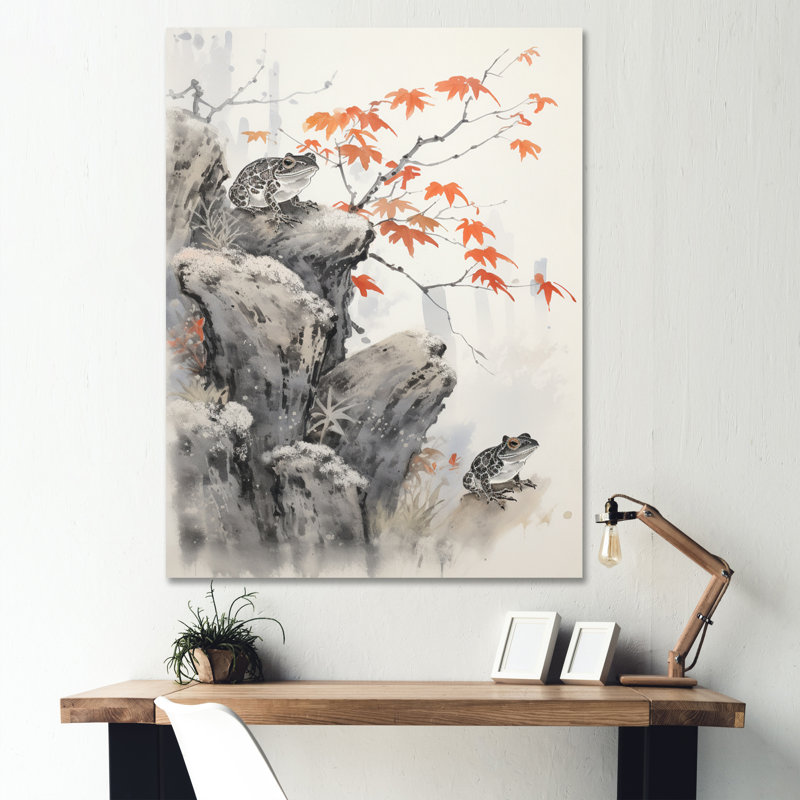 «Badrudeen Asian Art Frog Toads I», reproduction d'art sur toile, Toile tendue, H 20 po x l 12 po x P 1 po