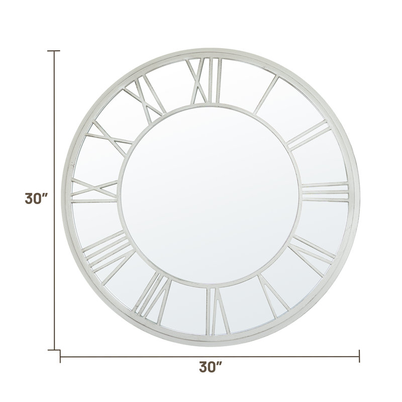 Walbert Vintage Decorative Wall Mirror Round Accent Mirror with Metal Frame