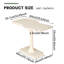 Cream White Space-Saving - Irregular 'I-Shape' End Table | Coffee Table for Living Room, Bedroom, Home Office | Compact Modern Design Side Table