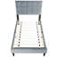 Lit simple gris avec tête de lit capitonnée en biscuit 12 et aspect lin relaxant réglable-888973371
