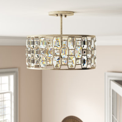 Caspian 2-Light Ceiling Light in Silver Gold