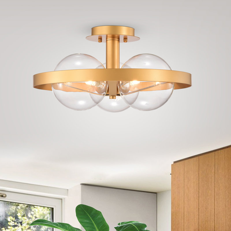 Plafonnier semi-encastré 17 po 3 lumières spoutnik Farlow